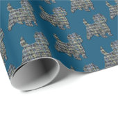 Cairn Terrier Hond Silhouet Y&B Blauw Cadeaupapier (Rol Hoek)