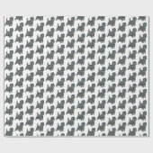 Cairn Terrier Hond Silhouet Y&B Wit Cadeaupapier (Vlak)