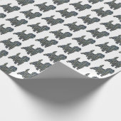Cairn Terrier Hond Silhouet Y&B Wit Cadeaupapier (Hoek)