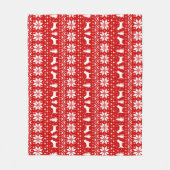 Cairn Terrier Hond Silhouetten Kerstpatroon Fleece Deken (Voorkant)