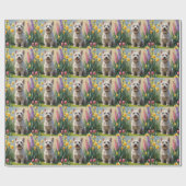 Cairn Terrier Hond Spring Bloemen Schilderen Cadeaupapier (Vlak)