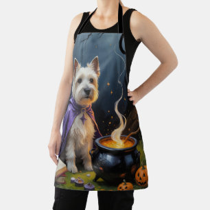 Cairn Terrier-hond Whimsieke Halloween-schildering Schort