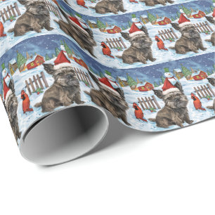Cairn Terrier Hond Winter Wonderland Kerstvreugde Cadeaupapier