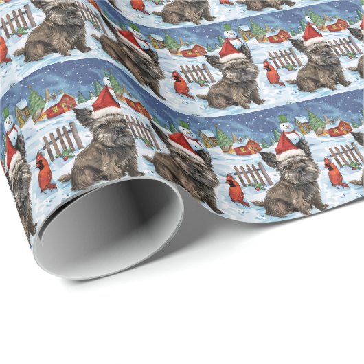 Cairn Terrier Hond Winter Wonderland Kerstvreugde Cadeaupapier (Rol Hoek)