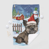Cairn Terrier Hond Winter Wonderland Kerstvreugde Golfhanddoek (Insitu)