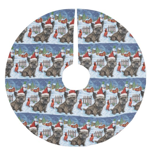 Cairn Terrier Hond Winter Wonderland Kerstvreugde Kerstboom Rok (Voorkant)