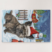 Cairn Terrier Hond Winter Wonderland Kerstvreugde Legpuzzel (Horizontaal)