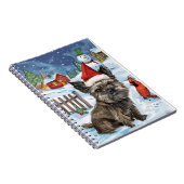 Cairn Terrier Hond Winter Wonderland Kerstvreugde Notitieboek (Rechterzijde)