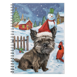 Cairn Terrier Hond Winter Wonderland Kerstvreugde Notitieboek