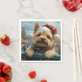 Cairn Terrier Honden Achtbaan Kerstmis Servet