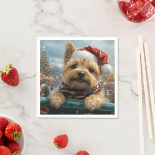 Cairn Terrier Honden Achtbaan Kerstmis Servet