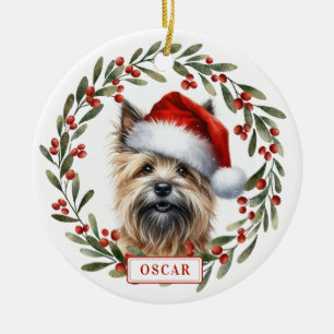 Cairn Terrier Honden Keramische Cirkel Ornament