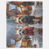 Cairn Terrier Honden Kerst Sneeuw Vakantie Fleece Deken (Voorkant)