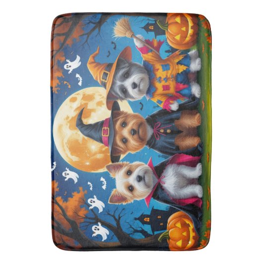 Cairn Terrier Honden Pompoen Halloween Grappig Badmat (Voorkant Verticaal)