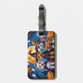 Cairn Terrier Honden Pompoen Halloween Grappig Bagagelabel (Achterkant verticaal)