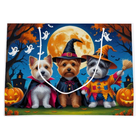 Cairn Terrier Honden Pompoen Halloween Grappig Groot Cadeauzakje (Voorkant)