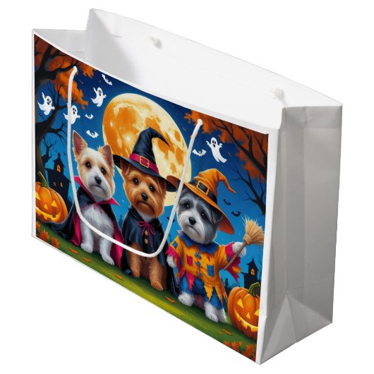 Cairn Terrier Honden Pompoen Halloween Grappig Groot Cadeauzakje (Voorkant Gekanteld)