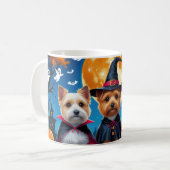 Cairn Terrier Honden Pompoen Halloween Grappig Koffiemok (Voorkant links)