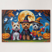 Cairn Terrier Honden Pompoen Halloween Grappig Legpuzzel (Horizontaal)