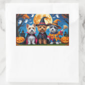 Cairn Terrier Honden Pompoen Halloween Grappig Rechthoekige Sticker (Tas)
