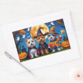 Cairn Terrier Honden Pompoen Halloween Grappig Rechthoekige Sticker (Envelop)