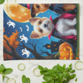 Cairn Terrier Honden Pompoen Halloween Grappig Theedoek (Gevouwen)