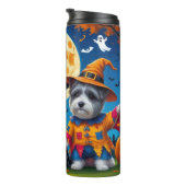 Cairn Terrier Honden Pompoen Halloween Grappig Thermosbeker (Geroteerd rechts)