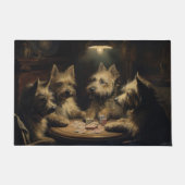 Cairn Terrier Honden Spelen Poker Art Deurmat (Voorkant)