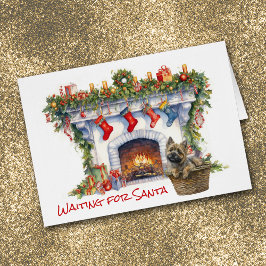 Cairn Terrier Hondenhaard Wacht op de Kerstman