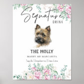 Cairn Terrier Hondenhandtekening Drink Teken Poster (Voorkant)