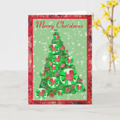 Cairn Terrier hondenras silhouet Prettig kerstfees Kaart (Gele Bloem)