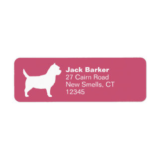 Cairn Terrier Hondenras Silhouette Return-adres Etiket