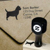 Cairn Terrier Hondenras Silhouette Return-adres Rubberstempel