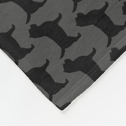 Cairn Terrier Hondenras Silhouettes Pattern Fleece Deken (Hoek)