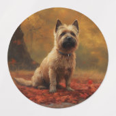 Cairn Terrier in de herfst geïnspireerd door valle Labels (Design 2)