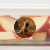 Cairn Terrier in de herfst geïnspireerd door valle Labels (Aangebracht)