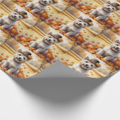 Cairn Terrier in de herfst laat Thanksgiving kunst Cadeaupapier (Hoek)