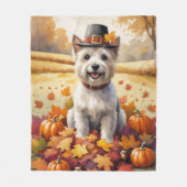 Cairn Terrier in de herfst laat Thanksgiving kunst Fleece Deken (Voorkant)
