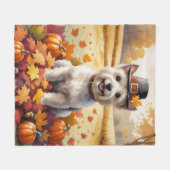 Cairn Terrier in de herfst laat Thanksgiving kunst Fleece Deken (Voorkant (Horizontaal))