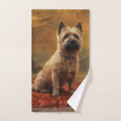 Cairn Terrier in Herfst laat Herfst inspireren Bad Handdoek (Handdoek)