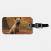 Cairn Terrier in Herfst laat Herfst inspireren Bagagelabel (Voorkant horizontaal)