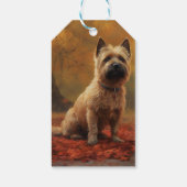 Cairn Terrier in Herfst laat Herfst inspireren Cadeaulabel (Achterkant)