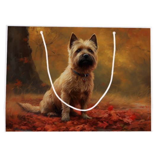 Cairn Terrier in Herfst laat Herfst inspireren Groot Cadeauzakje (Achterkant)