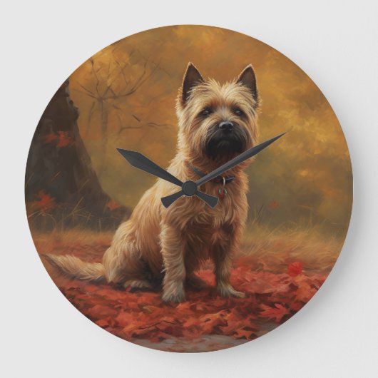 Cairn Terrier in Herfst laat Herfst inspireren Grote Klok (Voorkant)
