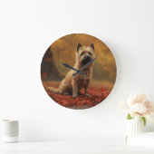 Cairn Terrier in Herfst laat Herfst inspireren Grote Klok (Huis)