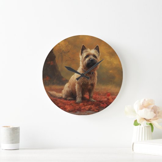 Cairn Terrier in Herfst laat Herfst inspireren Grote Klok (Huis)