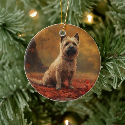 Cairn Terrier in Herfst laat Herfst inspireren Keramisch Ornament (Boom)