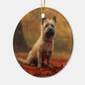 Cairn Terrier in Herfst laat Herfst inspireren Keramisch Ornament (Links)