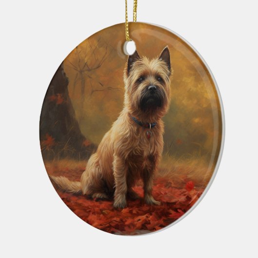 Cairn Terrier in Herfst laat Herfst inspireren Keramisch Ornament (Links)