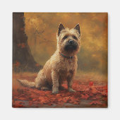 Cairn Terrier in Herfst laat Herfst inspireren Magneet (Voorkant)